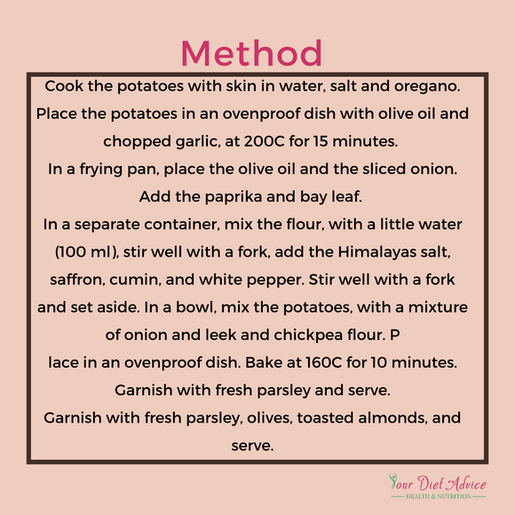 Leek, potato, and chickpea flour bake - method