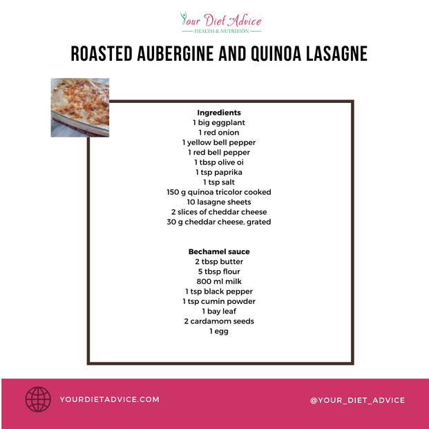 Roasted aubergine and quinoa lasagne - Ingredients