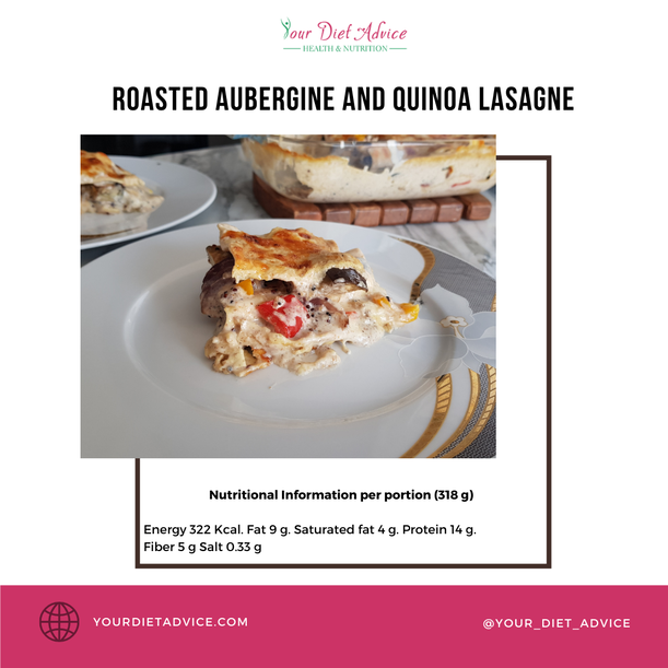 Roasted aubergine and quinoa lasagne - Nutritional Information