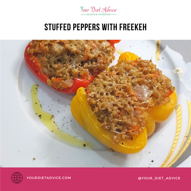 Stuffed peppers with freekeh